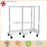 4 Tier Merchandising Gondola Metal Display Black Shelving 2 Clothes Rails thumbnail-3