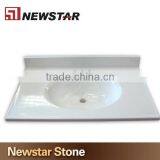 Newstar One Piece White Cultured Marble Vanity Tops thumbnail-1