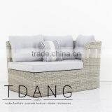Dreux Left Hand Wicker Bench - Outdoor Patio Furniture - Vietnam Wicker Furniture thumbnail-2