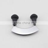 Stainless Steel Double Blade Cheese Cutter Carving Knife Mezzaluna Chopper With Black Handle thumbnail-6