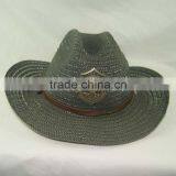 Grey Color Bulk Straw Cowboy Hats, Caps Hats Men Wholesale thumbnail-1