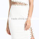 2017 New Eyelet With Golding Line Accessory Fashion Sexy Ladies Dress thumbnail-3