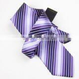 HDDS-12 Hot Sale Purple Stripped Silk Neck Tie for Men thumbnail-1