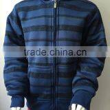 Manufacture Navy Blue Stripe Style Boy Baseball Jacket With Hoody thumbnail-1