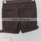 Baby Girls Woolen Brown Embroidered Shorts for Autumn thumbnail-2