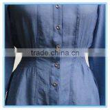 Fashion Women New Models Blouses Slim Waist Lapel Neck Demin Shirt thumbnail-3