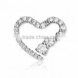 Silver Plated Heart Shape CZ Studded Pendant thumbnail-1