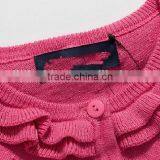 Namely Custom Ruffle Pink Plain Handmade Children Girls Knitted Sweater thumbnail-3