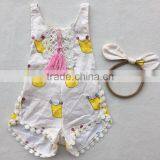 Stylish Pom Pom Tassel Newborn Baby Romper Vintage Toddler Clothes Jumpsuit thumbnail-1