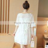 F20014M Factory Price Maternity Clothing Short Sleeve Lace Maternity Dress thumbnail-3