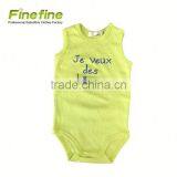 Eco Bamboo Clothes Cotton Plain Color Baby Rompers Set thumbnail-3