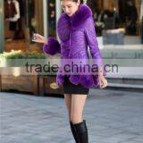 New Fashion Winter Jacket Women Luxurious Fake Fox Fur Collar Long Leather Jacket PU Slim Parkas For Women Coat Ladies Down thumbnail-2