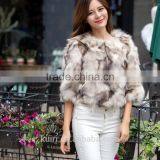Factory Supply Leather Women Winter Fur Fox Fur Foot Encryption Sleeve Short Coat Large Size thumbnail-1