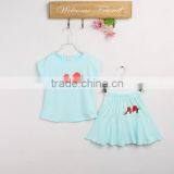 2016 New Girls Cute Eyes Printed Shirts 2 Piece Sets Outfits thumbnail-3