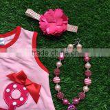 Baby Girls Summer Design Girls Boutique Clothing Hot Pink Anchor Outfits Sleeveless Capri Sets With Accessories thumbnail-3