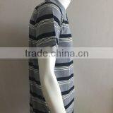 100% Polyester Striped Short Sleeve Polo Shirt thumbnail-4