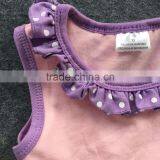 2016 New Baby Girls Kids Easter Pink Purple Bunny Outfits Sleeveless Shirt Summer Outfit With Matching Necklace and Headband Set thumbnail-5