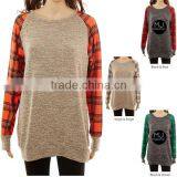 Wholesale New Arrival Ladies Long Plaid Christmas Tops thumbnail-4