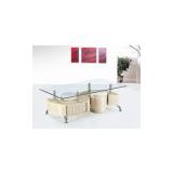Modern design Coffee Table, made of 8mm tempered glass/MDF attached paper