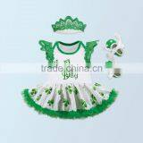1st St. Patrick's Day Outfit, St Patricks Onesie, Baby Bodysuit, Baby Girl Photo Prop, Baby Girl Outfit, Green Tutu Bloomer thumbnail-2