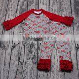 Promotion Cheap Wholesale Baby Girls Red Boutique Outfits Long Sleeve Ruffle Clothing Set Kids Online Clothes Store Daily Wear thumbnail-3