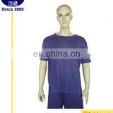 Men's summer anti-odor hemp and silk polo-shirt