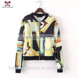 2015 Fashion Women Jacket Europe America Sportwear Space Cotton Long Sleeve Printed Graffiti Zipper Dress Women's Blouses thumbnail-1