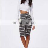 2015 Fashion Stripe Tie Waist Midi Skirt Indian Skirts Wholesale thumbnail-2