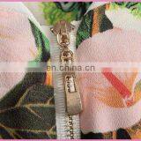 Floral Printed Chiffon Girl's Jacket Flower Baseball Top Jacket thumbnail-3