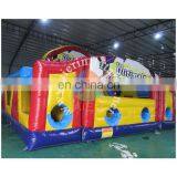 Colorful Pvc Inflatable Obstacle Course 3 Section Obstacle Slide