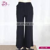 2017 Latest Design Black Color Wide Leg Loose Pants Women