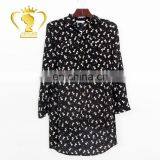 2017 Fashion Design Short Front Long Back Top Kitty Shirt Blouse, Printed Shirts for Women Blouses thumbnail-2