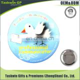 Round tin smiling badge with safety pin on back China wholesale button badge material in tin