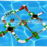 Aqua Park Equipment Aquapark 40m * 35m Plato 0.9mm PVC Inflatable Floating Water Park thumbnail-1