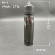 Clear Black 60ml Tall V3 E-liquid Bottle Childproof Squeeze Plastic Pet E-juice Vape Oil Dropper Bottle thumbnail-5