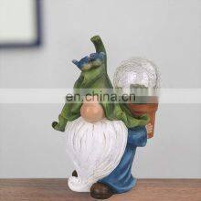 Garden Figurine Dwarf Statue Solar Powered Light Gnome Ornament Resin Waterproof Figurine Outdoor Yard Lawn Decoration thumbnail-3