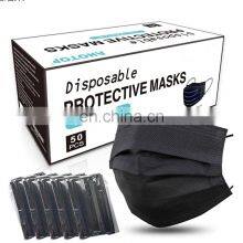 3 Capas 50 Piezas Mascarillas de Protection Negro Desechables thumbnail-3