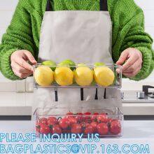 Hot Selling Transparent Plastic Pet Kitchen Stackable Storage Box Bins Container Set Refrigerator Drawer Fridge Organizer thumbnail-5