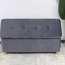 Hot-sale Living Room Comfortable Velvet Upholstered Modern Classic Indoor Solid Wood Frame Luxury Design Storage Foldable Ottoman Bench thumbnail-2