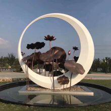 Customized Stainless Steel Moon Ring Sculpture Outdoor Landscape Garden Metal Sculpture
