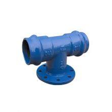 En545 En598 PN10 Ductile Iron GGG50 Pipe Fitting T Type Double Socket Tee With Flanged Branch