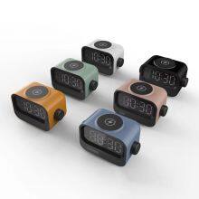 New Arrival Innovative Cute Robot Multi-Purpose Active 15W Magnetic Wireless Charging LED Bluetooth Speaker With Alarm Clock thumbnail-6