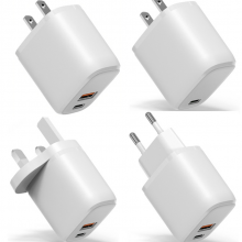 New Arrival 20w QC3.0 Fully Compatible With Double Port Usb C Type C Us Eu Uk Plug Super Fast Charging Wall Charger Adapter thumbnail-5