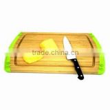 Non-slip bamboo cutting boards with groove