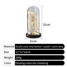 Eternal Forever Rose in Glass Dome With LED Light Gift Box for Mom Women Valentines Mothers Day Bulk thumbnail-5