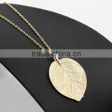 Noble Retro Leaf Necklace Sweater Chain Gold Leaf Long Necklace Quality Choice thumbnail-3
