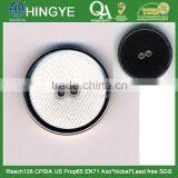 Fabric Covered Button With Metal Ring and Two Eyelets -- F1408