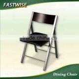 Black PVC Slim Cut Space Saving Design Dining Chair for Dining Room thumbnail-2