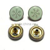 With Mint Green Color Logo Epoxy Spring Snap Button thumbnail-3