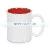 Popular Sublimation Inner Two Tone Color Cup, White Sublimation Mug With Red Inside Color